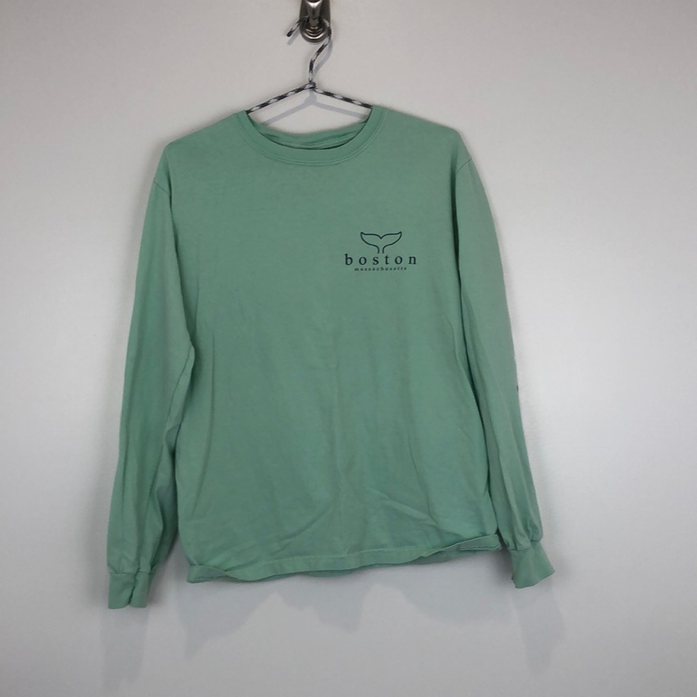 Boston long sleeve mint t-shirt green whale